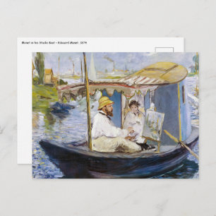 Edouard Manet - Monet in zijn Studio Boat Briefkaart