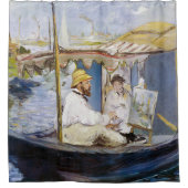 Edouard Manet - Monet in zijn Studio Boat Douchegordijn (Voorkant)