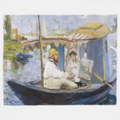 Edouard Manet - Monet in zijn Studio Boat Fleece Deken (Voorkant (Horizontaal))