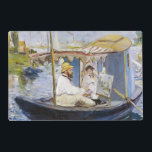 Edouard Manet - Monet in zijn Studio Boat Gelamineerde Placemat<br><div class="desc">Monet in zijn Studio Boat / Monet dans son bateau atelier - Edouard Manet,  1874</div>