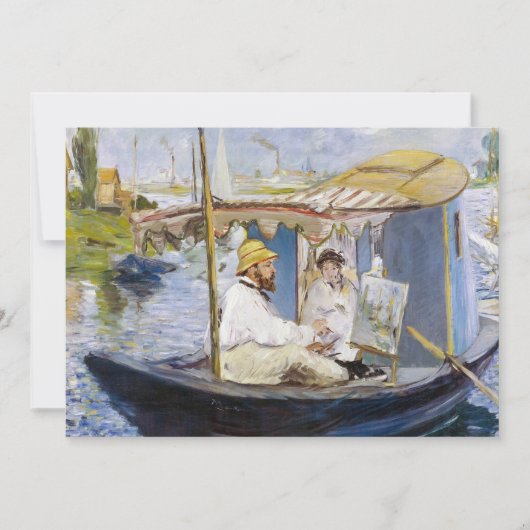 Edouard Manet - Monet in zijn Studio Boat Kaart (Voorkant)