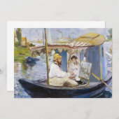 Edouard Manet - Monet in zijn Studio Boat Kaart (Voorkant / Achterkant)