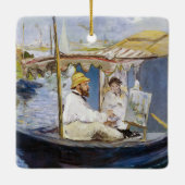 Edouard Manet - Monet in zijn Studio Boat Keramisch Ornament (Achterkant)