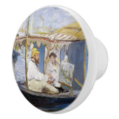 Edouard Manet - Monet in zijn Studio Boat Keramische Knop (Rechts)