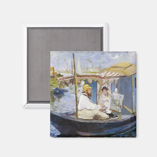 Edouard Manet - Monet in zijn Studio Boat Magneet (Voorkant / Achterkant)