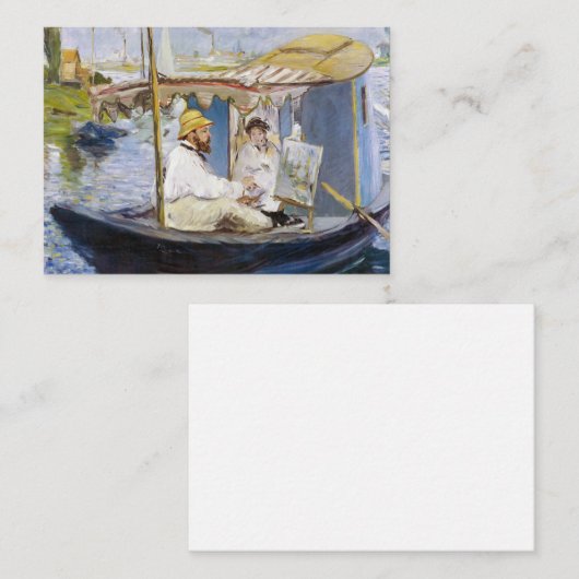 Edouard Manet - Monet in zijn Studio Boat Notitiekaartje (Voorkant / Achterkant)