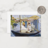 Edouard Manet - Monet in zijn Studio Boat Notitiekaartje (Voorkant / Achterkant in situ)