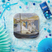 Edouard Manet - Monet in zijn Studio Boat Papieren Bordje (Feest)