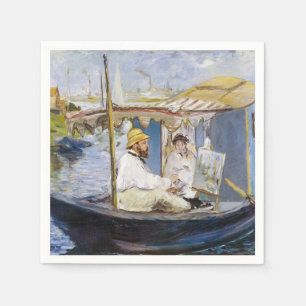 Edouard Manet - Monet in zijn Studio Boat Servet