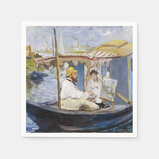 Edouard Manet - Monet in zijn Studio Boat Servet (Voorkant)