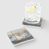 Edouard Manet - Monet in zijn Studio Boat Stenen Onderzetter (Zijkant)