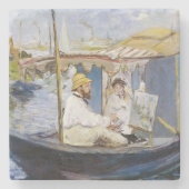Edouard Manet - Monet in zijn Studio Boat Stenen Onderzetter (Voorkant)
