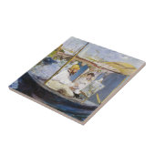 Edouard Manet - Monet in zijn Studio Boat Tegeltje (Zijkant)