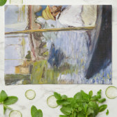 Edouard Manet - Monet in zijn Studio Boat Theedoek (Gevouwen)