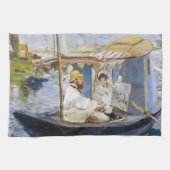 Edouard Manet - Monet in zijn Studio Boat Theedoek (Horizontaal)