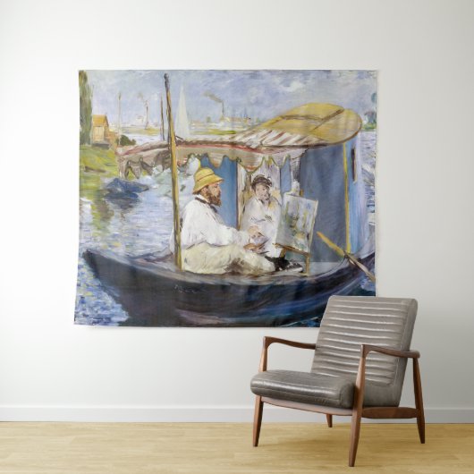 Edouard Manet - Monet in zijn Studio Boat Wandkleed (In Situ (horizontaal))