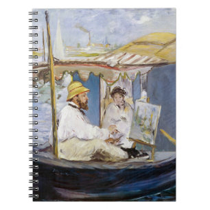 Edouard Manet - Monet in zijn studioboot Notitieboek