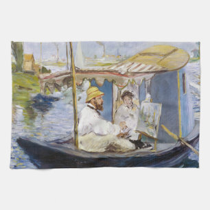 Edouard Manet - Monet in zijn studioboot Theedoek