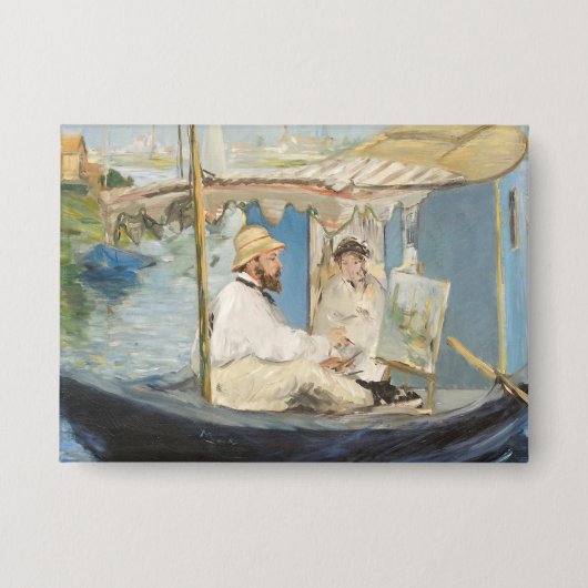 Edouard Manet - Monet schilderij op zijn studioboo Button (Voorkant)