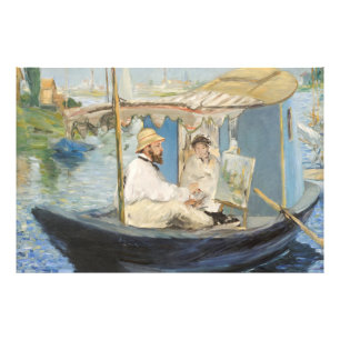 Edouard Manet - Monet schilderij op zijn studioboo Foto Afdruk