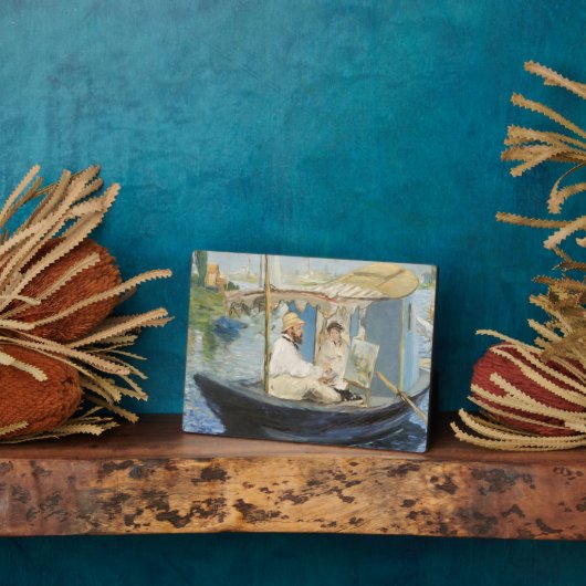 Edouard Manet - Monet schilderij op zijn studioboo Fotoplaat (Zijkant)