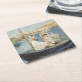Edouard Manet - Monet schilderij op zijn studioboo Kartonnen Onderzetters (Schuin)