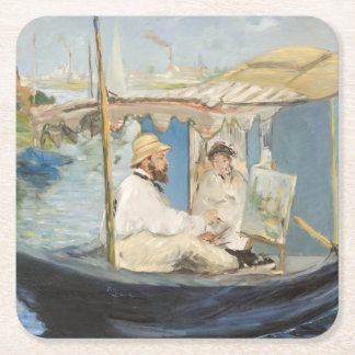 Edouard Manet - Monet schilderij op zijn studioboo Kartonnen Onderzetters