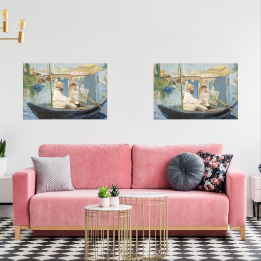 Edouard Manet - Monet schilderij op zijn studioboo Muurkunst Sets (Woonkamer)