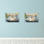 Edouard Manet - Monet schilderij op zijn studioboo Muurkunst Sets (Houten vloer)
