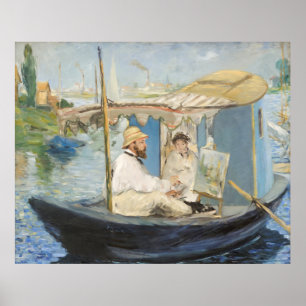 Edouard Manet - Monet schilderij op zijn studioboo Poster
