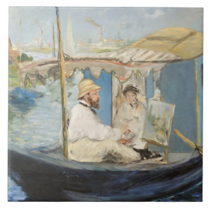 Edouard Manet - Monet schilderij op zijn studioboo Tegeltje