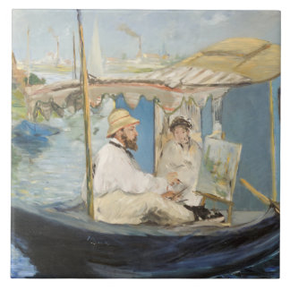Edouard Manet - Monet schilderij op zijn studioboo Tegeltje