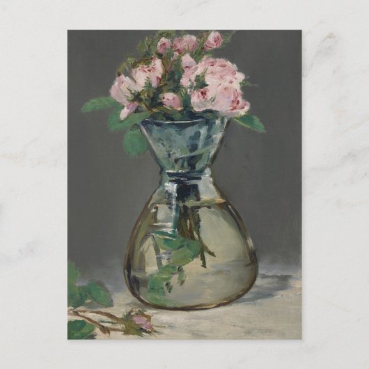 Edouard Manet Moss-Rozen in een Vase Briefkaart (Voorkant)