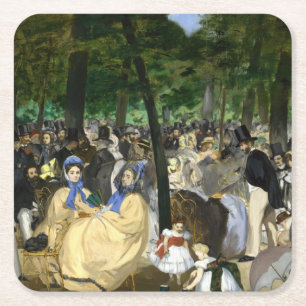 Edouard Manet - Muziek in de Tuilerieën Kartonnen Onderzetters