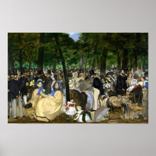 Edouard Manet - Muziek in de Tuilerieën Poster