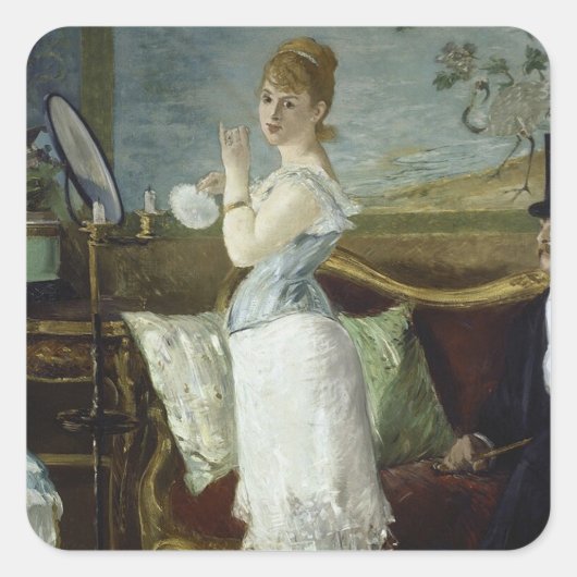 Édouard Manet, Nana, 1877 Vierkante Sticker (Voorkant)