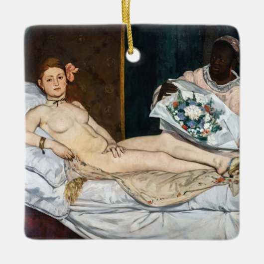 Edouard Manet - Olympia Keramisch Ornament (Voorkant)