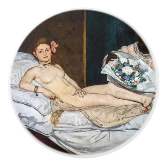 Edouard Manet - Olympia Keramische Knop (Voorkant)