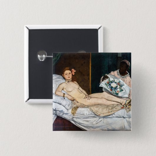 Edouard Manet - Olympia Vierkante Button 5,1 Cm (Voorkant /achterkant)