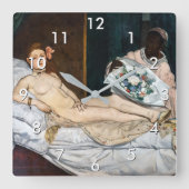 Edouard Manet - Olympia Vierkante Klok (Voorkant)