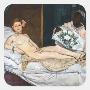 Edouard Manet - Olympia Vierkante Sticker