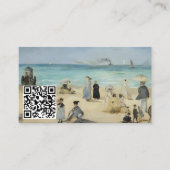 Edouard Manet - Op het strand, Boulogne - QR Code Visitekaartje (Voorkant)