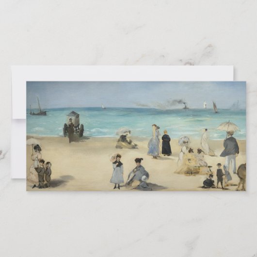Edouard Manet - Op het strand, Boulogne-sur-Mer Bedankkaart (Voorkant)
