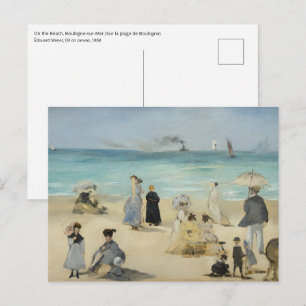 Edouard Manet - Op het strand, Boulogne-sur-Mer Briefkaart