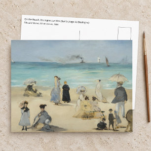 Edouard Manet - Op het strand, Boulogne-sur-Mer Briefkaart