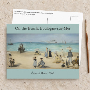 Edouard Manet - Op het strand, Boulogne-sur-Mer Briefkaart