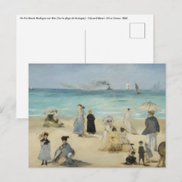 Edouard Manet - Op het strand, Boulogne-sur-Mer Briefkaart