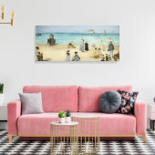Edouard Manet - Op het strand, Boulogne-sur-Mer Canvas Afdruk (Insitu (Woonkamer))