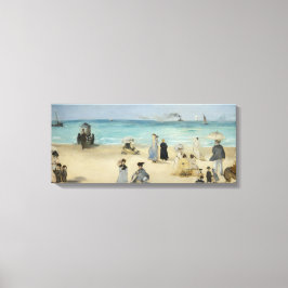Edouard Manet - Op het strand, Boulogne-sur-Mer Canvas Afdruk