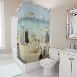 Edouard Manet - Op het strand, Boulogne-sur-Mer Douchegordijn